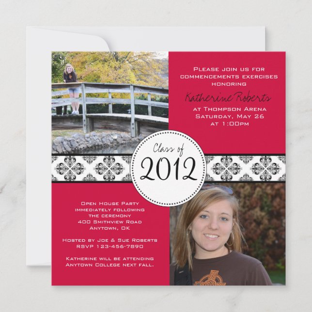 Classy Square Graduation Announcement (Front)