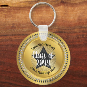 Classy Star Gold Class of 2023 Graduation Keychain