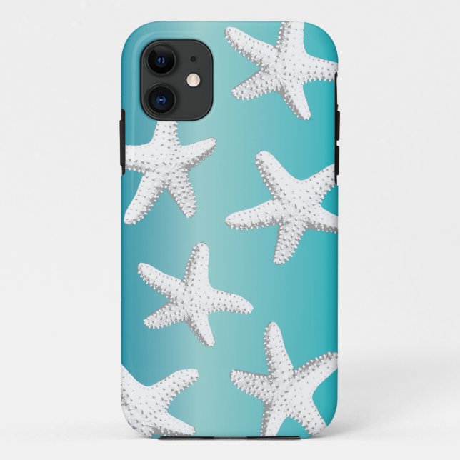 Classy Starfish Sea Stars Blue iPhone 5 Case (Back)