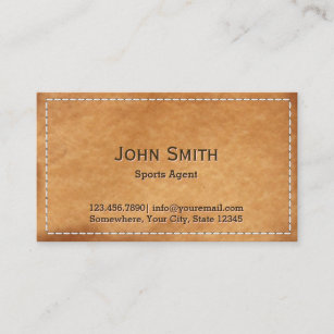 Classy Stitched Leather Sports Agent Business Card