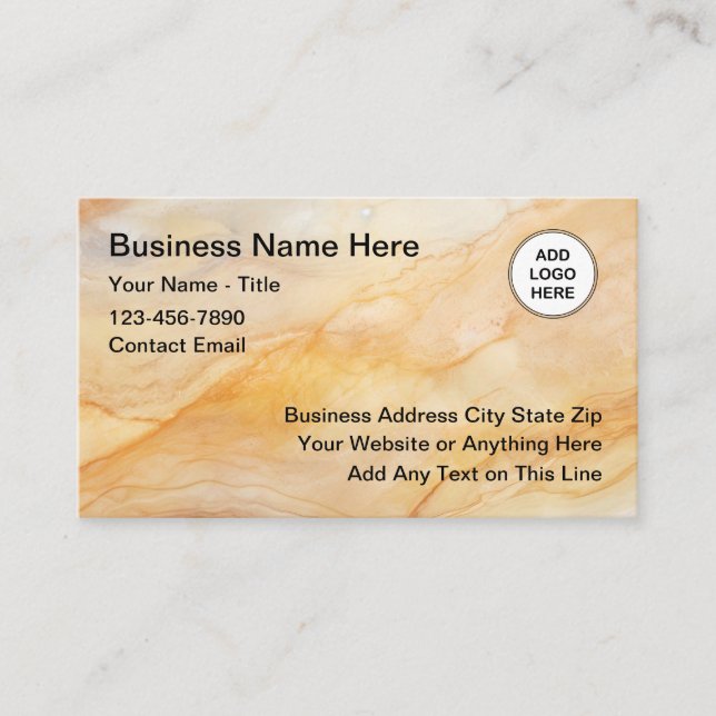 Classy Stone Look Cartes de visite du logo (Devant)
