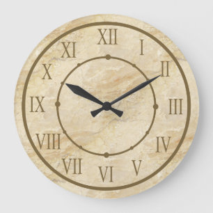 Classy Stone Look Roman Numerals Large Clock