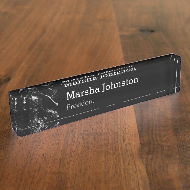 Classy Stone Marble Modern Nameplate (Side)