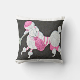 Classy Stylish Poodle Burglar Throw Pillow