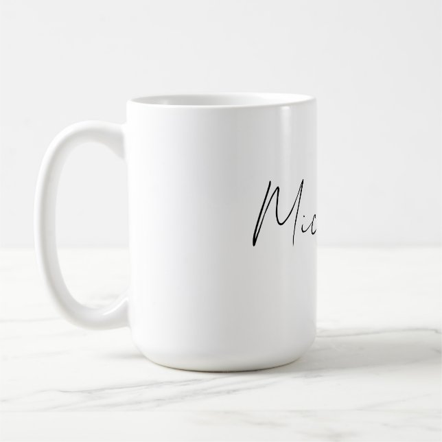 Classy Stylish Script Add Your Name Coffee Mug (Left)
