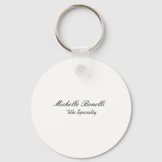 Classy Stylish Script Add Your Name Keychain (Front)