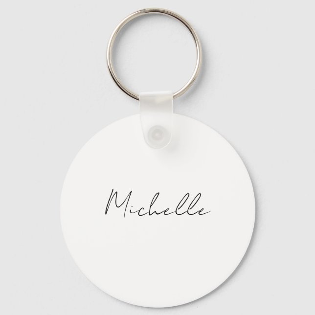 Classy Stylish Script Add Your Name Keychain (Front)