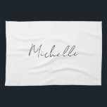 Classy Stylish Script Add Your Name Kitchen Towel<br><div class="desc">This design,  which will give people confidence,  is simple and plain,  but at the same time will attract all the attention,  is just for you.</div>
