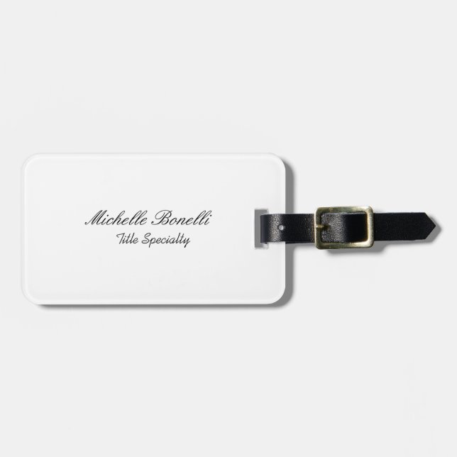 Classy Stylish Script Add Your Name Luggage Tag (Front Horizontal)
