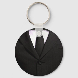 Classy Suit and Black Tie Keychain