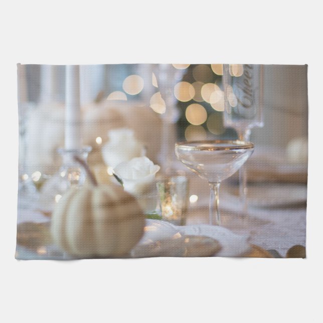 Classy Table with Fancy Place Setting Kitchen Towel (Horizontal)