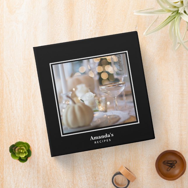 Classy Table with Fancy Place Setting Recipe Binder (In Situ)