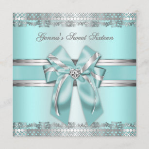Classy Teal and Silver Invite