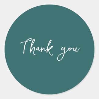 Classy Teal Thank You Packaging Gift Home Business Classic Round Sticker