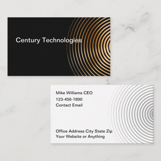 Classy Technology Theme Modern Minimalist Business Card (Front/Back)