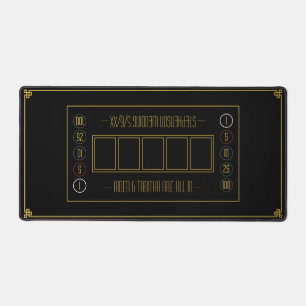 Classy Texas Hold'em Black Wedding Poker Table Desk Mat