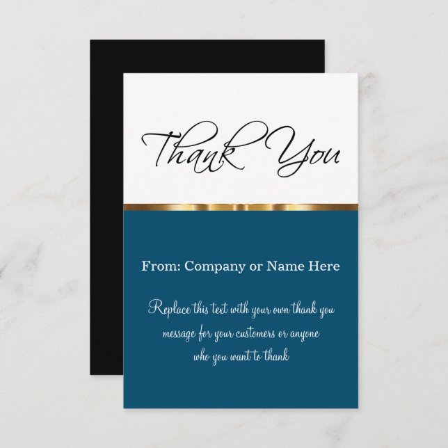 Classy Thank You Cards With Envelopes (Front/Back)