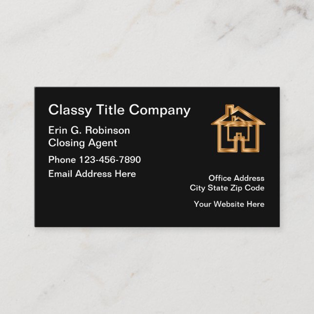 Classy Title Company Business Card (Front)