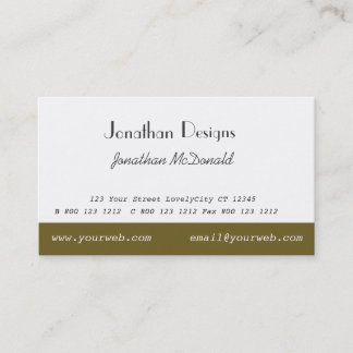 Classy Traditional Custom Unique Plain Modern Business Card