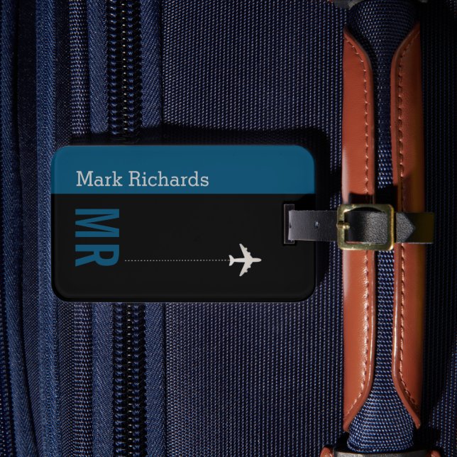 Classy Traveller Blue Luggage Tag (Front Insitu 4)