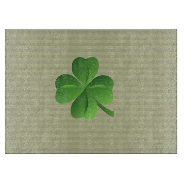 Classy Trendy  Irish Lucky Shamrock Cutting Board (Front)