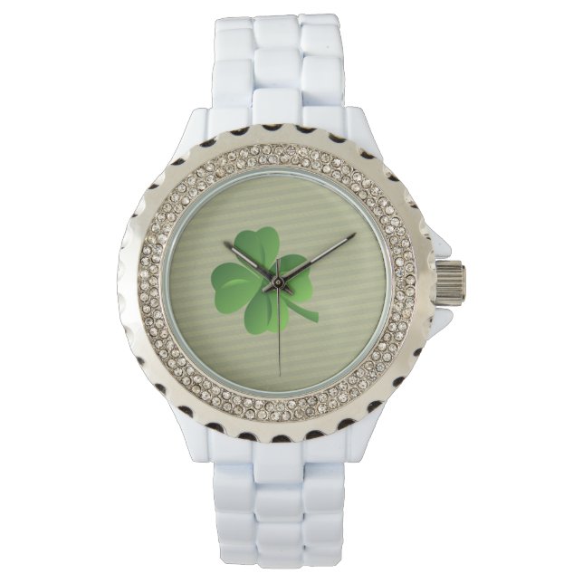 Classy Trendy  Irish Lucky Shamrock Watch (Front)
