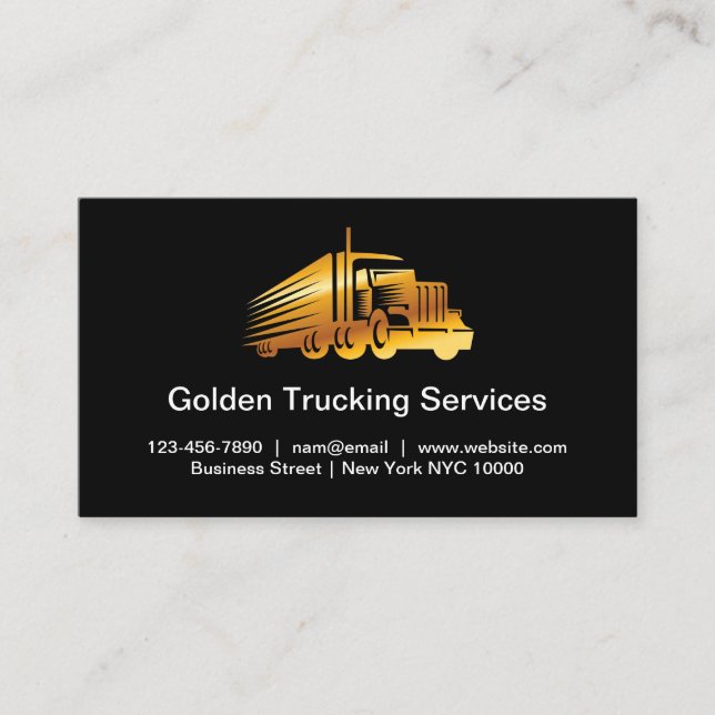 Classy Trucking And Freight Services Business Card (Front)
