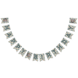 Classy Tulip Floral Birthday Party Bunting Flags