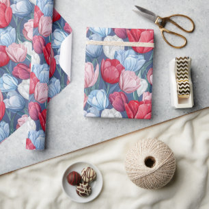 Classy Tulip Flower Wrapping Paper