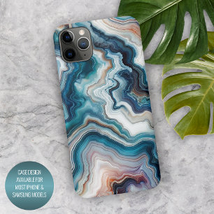 Classy Turquoise Blue Purple Quartz Agate Pattern iPhone 11Pro Max Case