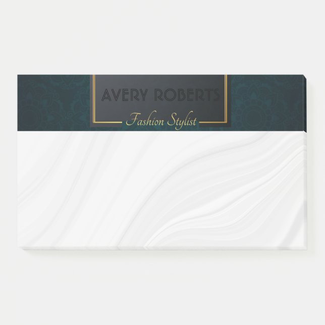 Classy turquoise ornament Elegant luxury geometric Post-it Notes (Front)