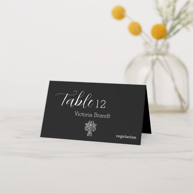 Classy Two Colour's Folded Place Card (Front)