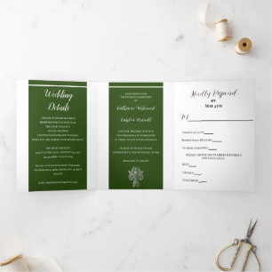 Classy Two Colour's Wedding Tri-Fold Invitation