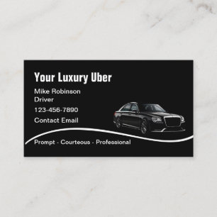 Classy Uber Driver Glossy Business Card