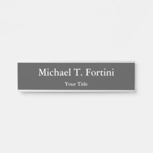 Classy Unique Grey Trendy Elegant Door Sign