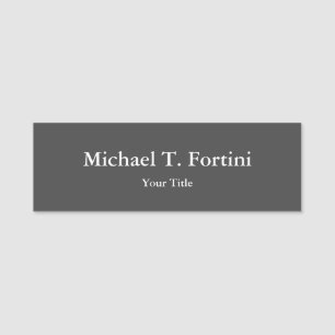 Classy Unique Grey Trendy Elegant Name Tag