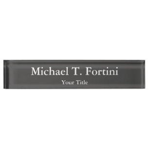 Classy Unique Grey Trendy Elegant Nameplate
