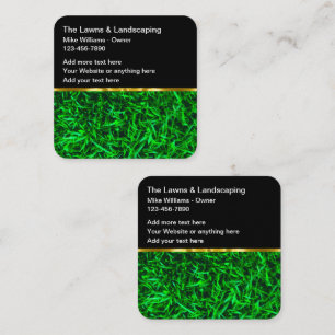 Classy Unique Lawn Landscaping Square Business Card