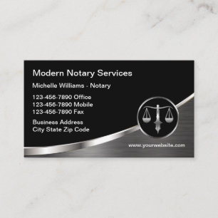 Classy Unique Notary Public Services Business Card