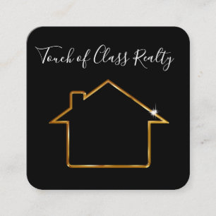 Classy Unique Real Estate Theme Square Business Card