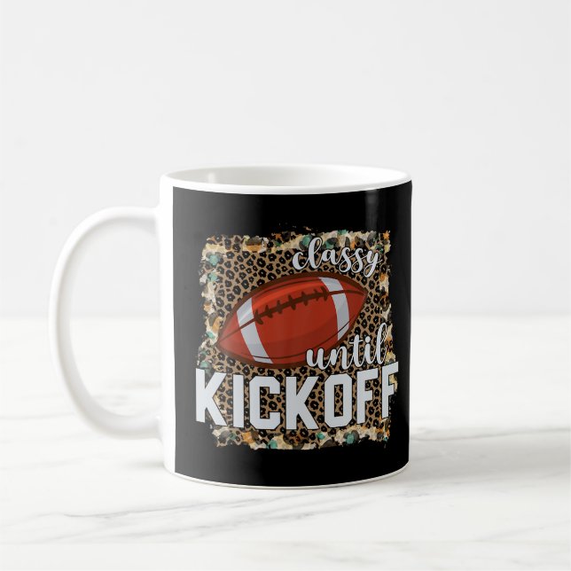 Classy Until Kickoff American Football Leopard sty Coffee Mug (Left)