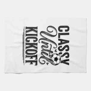 Classy Until Kickoff Soccer Vintage Shirt Design_1 Kitchen Towel