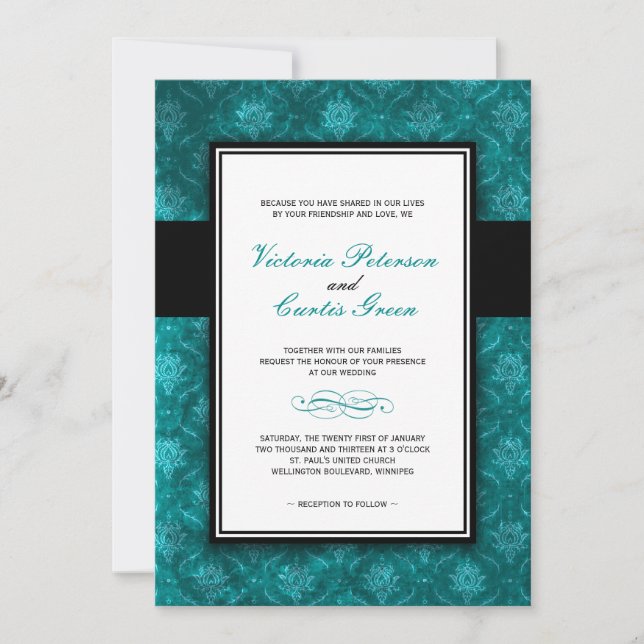 Classy Velvet Wedding Invitations (Front)