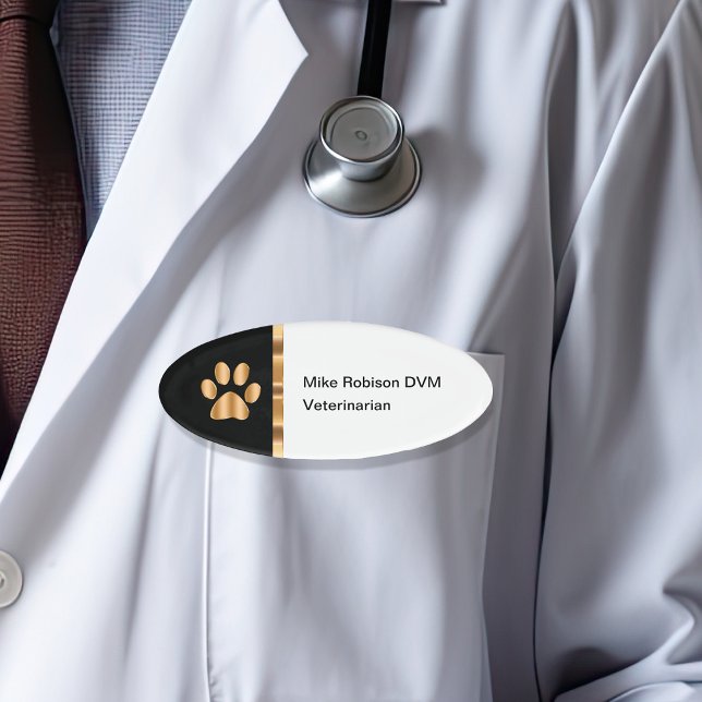 Classy Veterinary Staff Name Tags Design (Creator Uploaded)