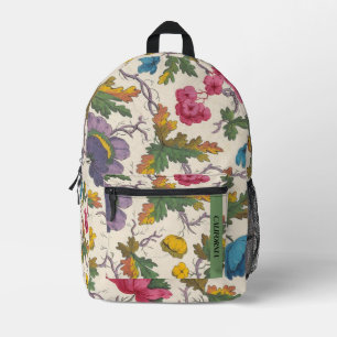 Classy vintage floral pattern Green Pink Cute Printed Backpack