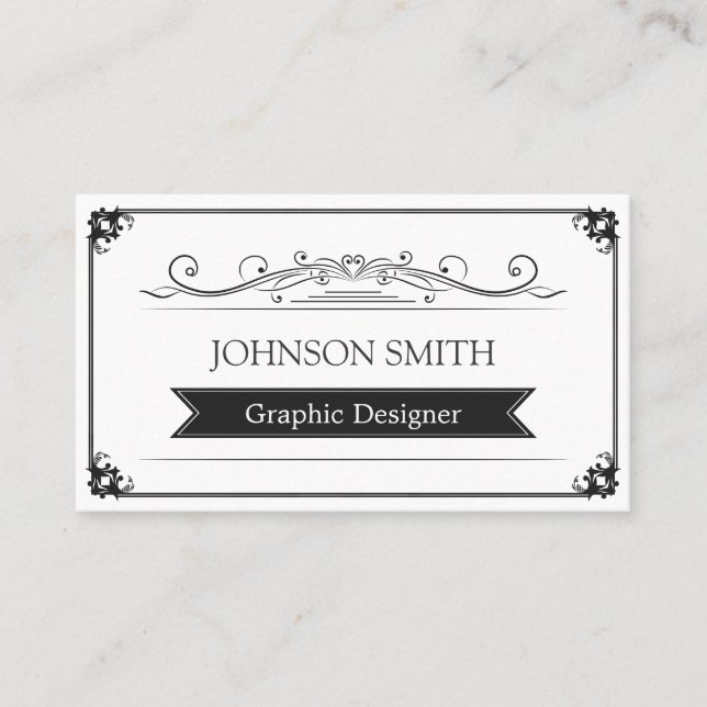 Classy Vintage Frame - Simple Elegant Business Card (Front)