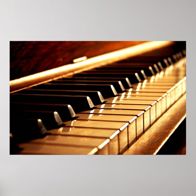 Classy Vintage Golden Piano Keys Print on Canvas (Front)