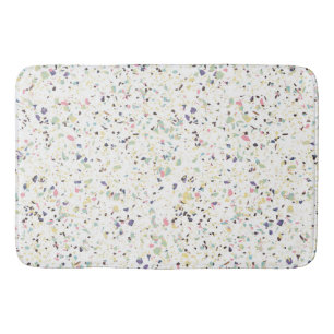 Classy vintage marble terrazzo pastel design bath mat