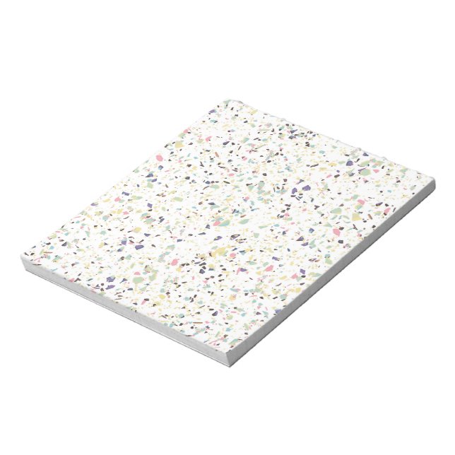 Classy vintage marble terrazzo pastel design notepad (Rotated)
