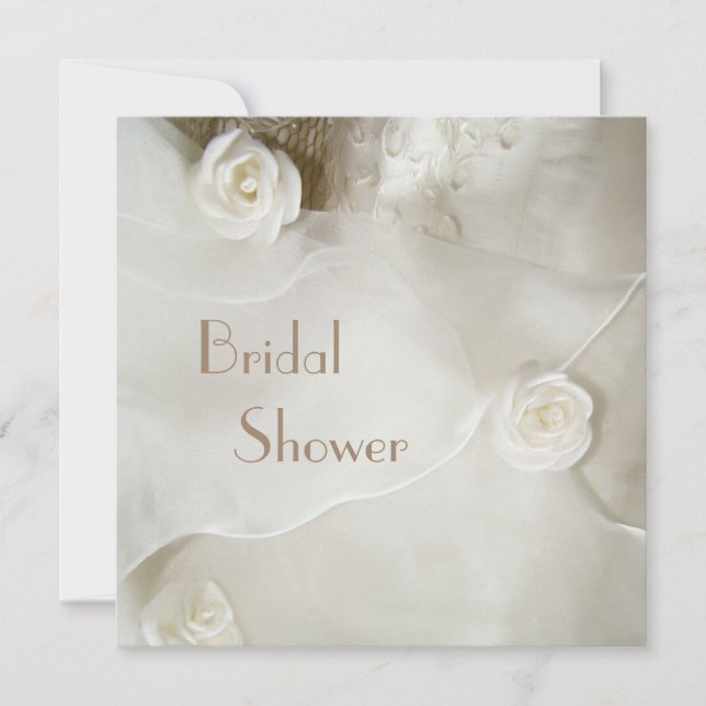 Classy Vintage Wedding Gown Bridal Shower Invitation (Front)